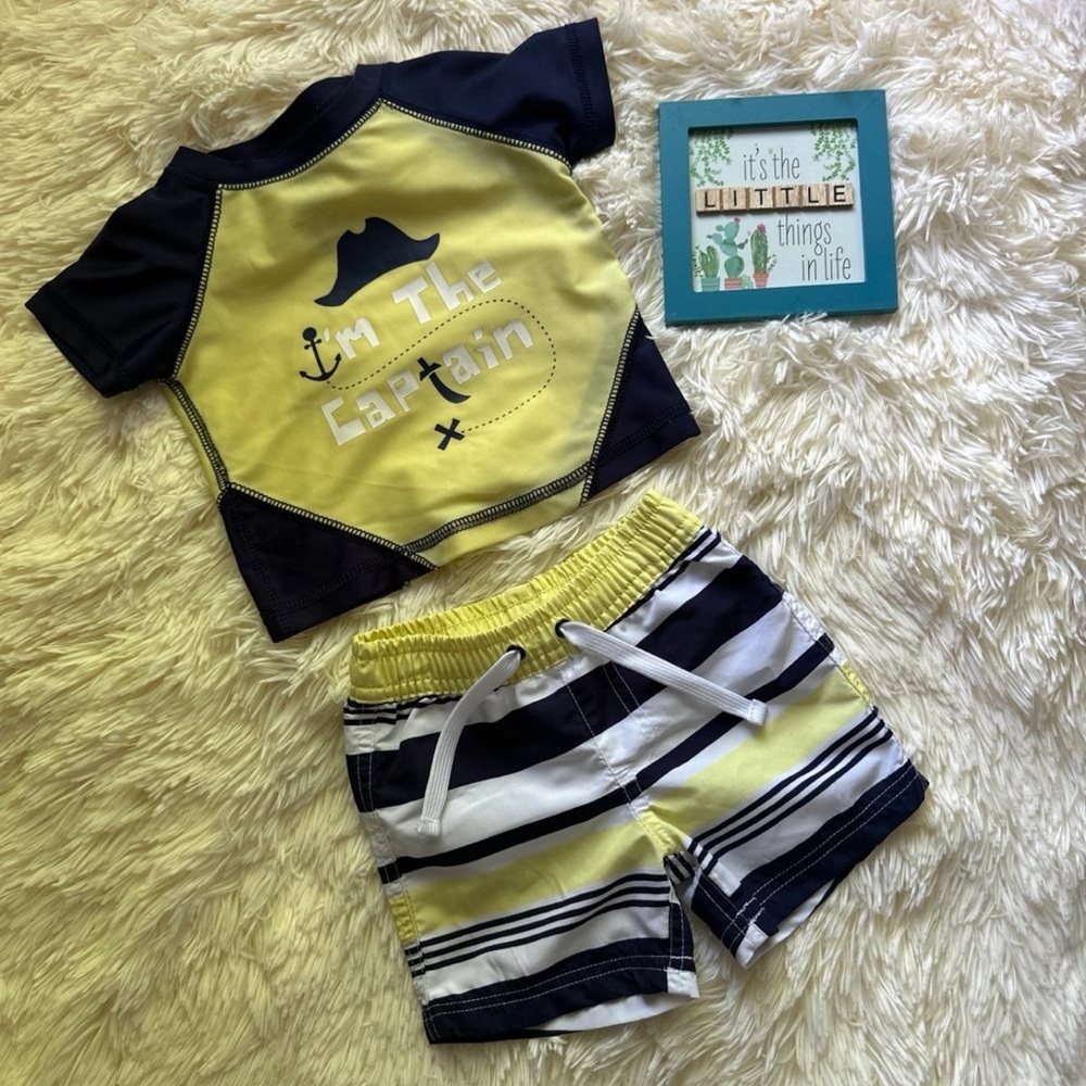 First impressions, baby boy, swimming suit size 3 to 6 months